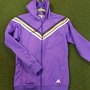 Purple Adidas track jacket women small